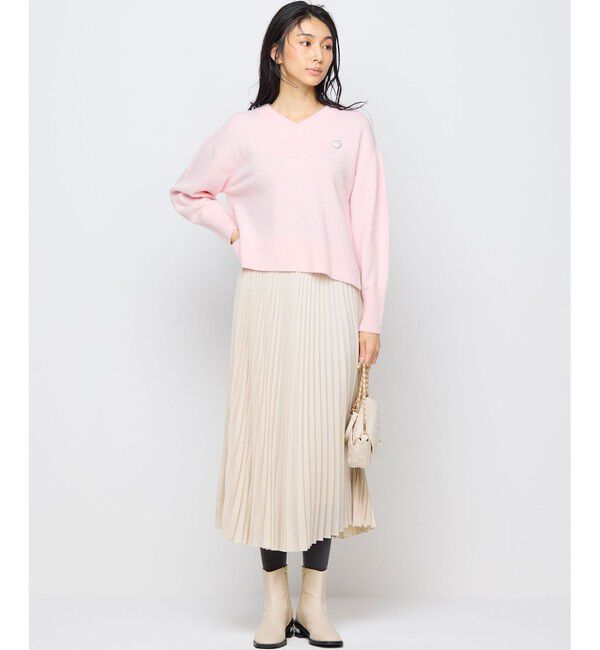 組曲「レザーライクサテン プリーツスカート」|スカート|