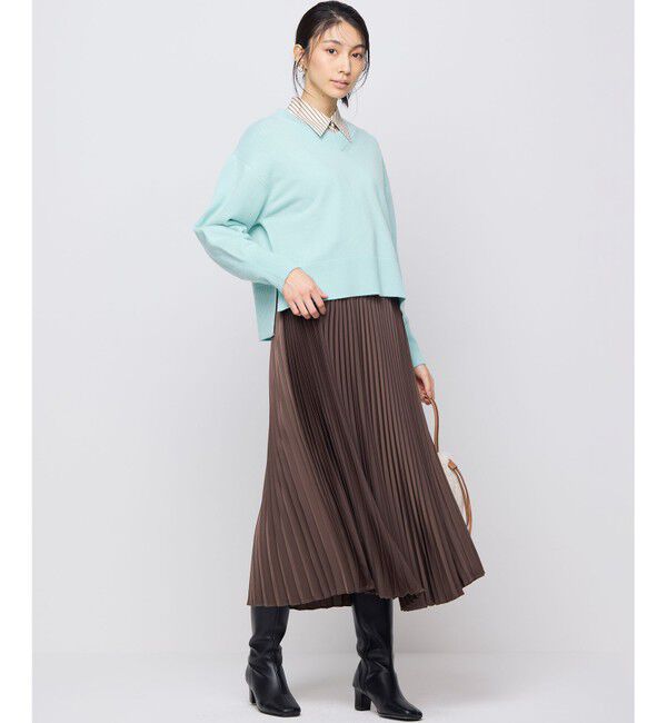 組曲「レザーライクサテン プリーツスカート」|スカート|