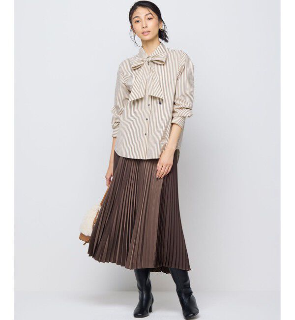 組曲「レザーライクサテン プリーツスカート」|スカート|