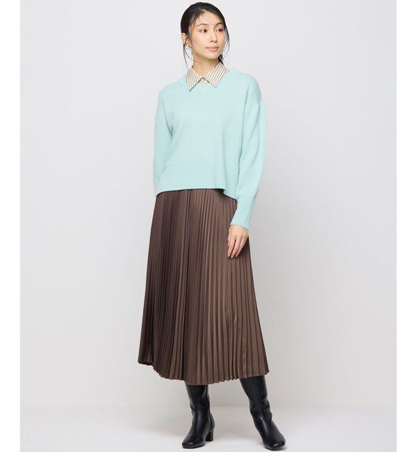 組曲「レザーライクサテン プリーツスカート」|スカート|