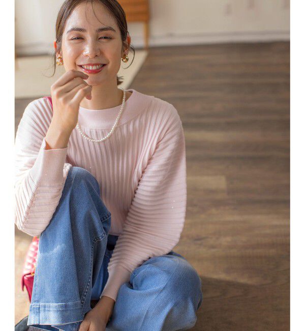 組曲「【手洗い可】ELENAスパンコールドルマン ニット」|ニット・セーター|ピンク系