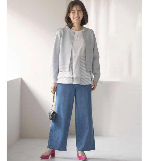 組曲「ライトデニム セミワイドパンツ」|デニム|