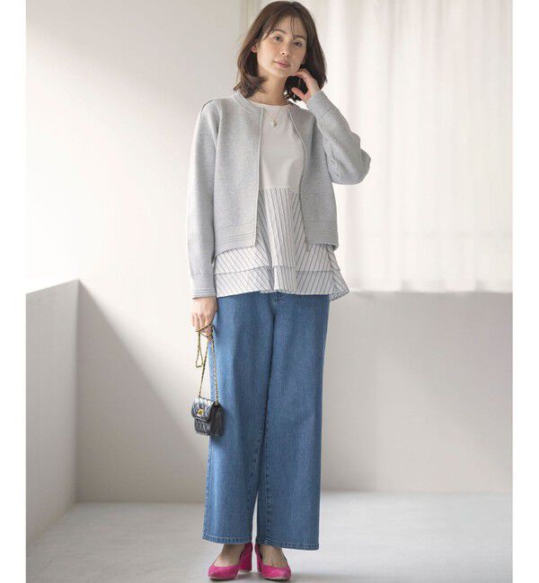 組曲「ライトデニム セミワイドパンツ」|デニム|