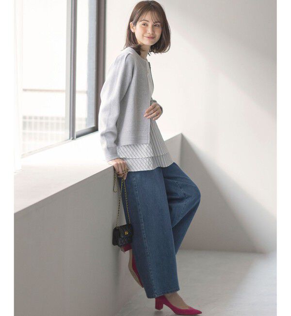 組曲「ライトデニム セミワイドパンツ」|デニム|