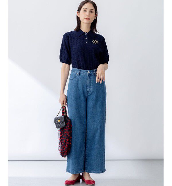 組曲「ライトデニム セミワイドパンツ」|デニム|