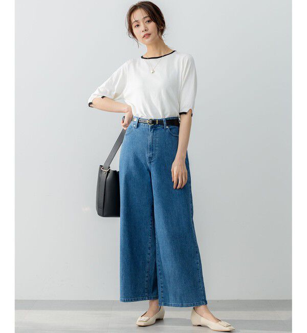 組曲「ライトデニム セミワイドパンツ」|デニム|