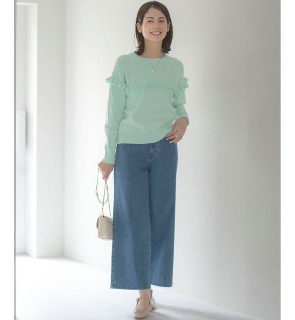 組曲「ライトデニム セミワイドパンツ」|デニム|
