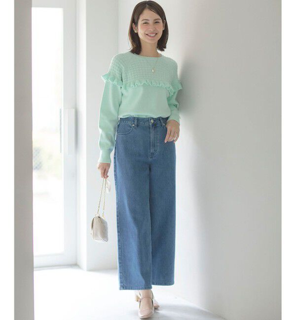組曲「ライトデニム セミワイドパンツ」|デニム|