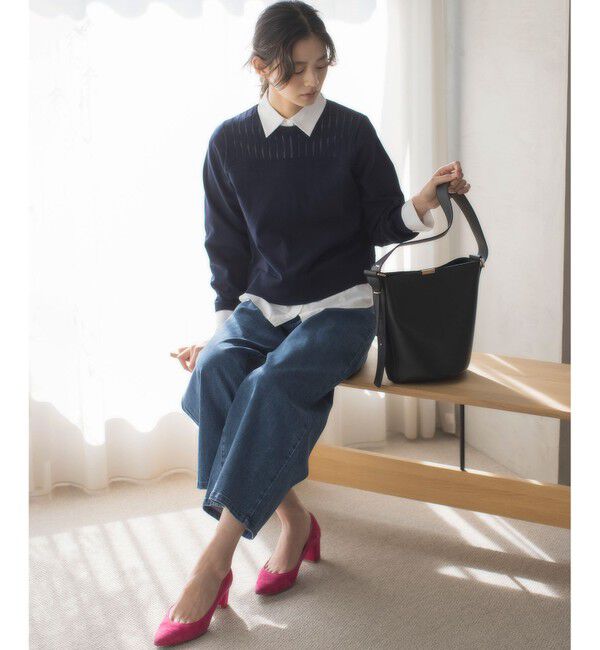 組曲「ライトデニム セミワイドパンツ」|デニム|