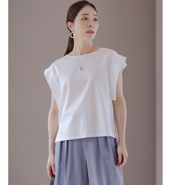 組曲「ハシゴレースフレンチスリーブ カットソー」|Tシャツ・カットソー|ホワイト系