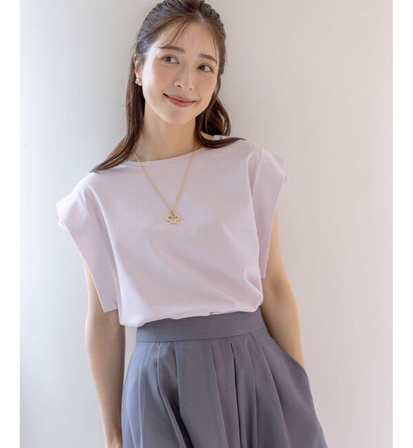 組曲「ハシゴレースフレンチスリーブ カットソー」|Tシャツ・カットソー|ピンク系