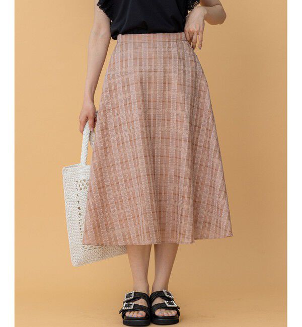 組曲「ラメシアーチェック スカート」|スカート|ピンク系3