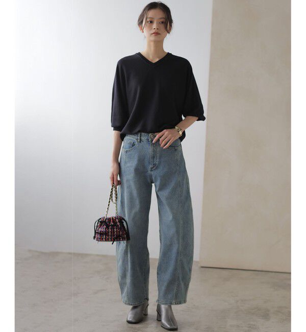 組曲「【加藤ローサさん着用】ライトデニムカーブパンツ」|デニム|