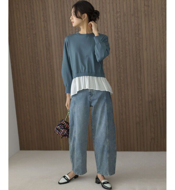 組曲「【加藤ローサさん着用】ライトデニムカーブパンツ」|デニム|