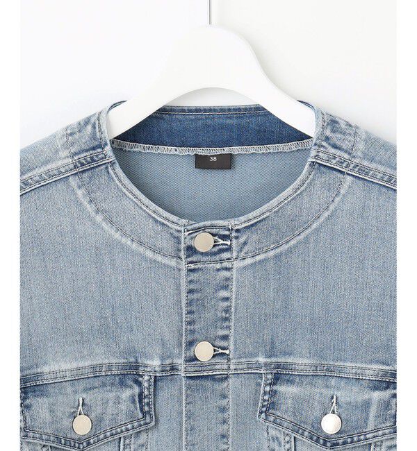 自由区「【ご好評につき追加生産・洗える】USUKARU DENIM ノーカラージャケット」|デニムジャケット|