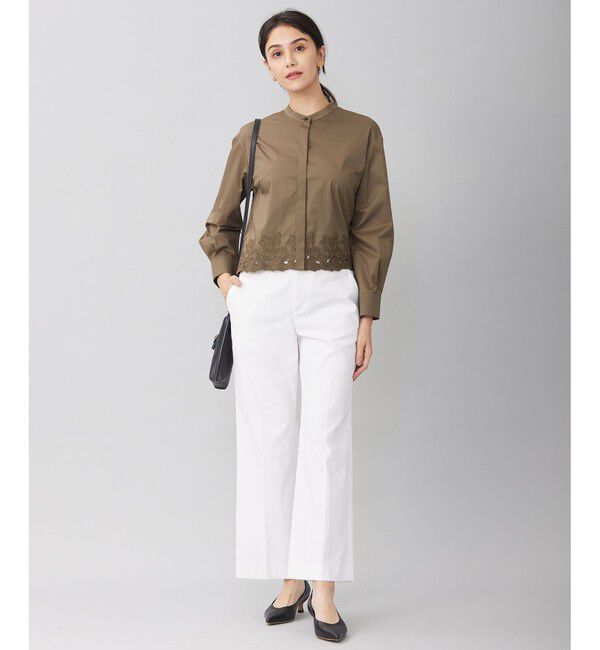 自由区「【接触冷感・UVカット・吸水速乾・洗える】シェルタリングオックスストレート パンツ」|その他|