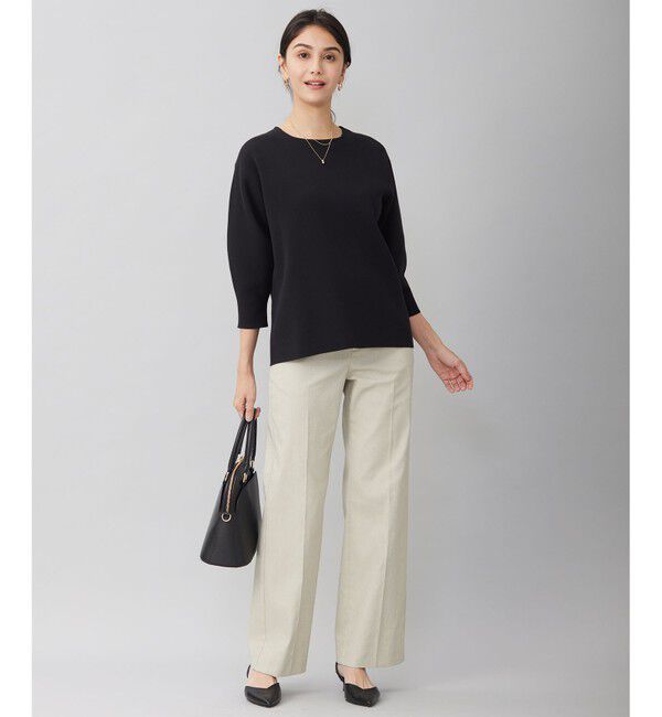 自由区「【接触冷感・UVカット・吸水速乾・洗える】シェルタリングオックスストレート パンツ」|その他|