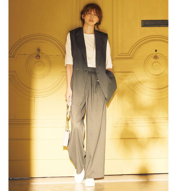 自由区「【接触冷感・UVカット・WEB限定カラーあり】クレープストレッチプルオーバー ニット」|ニット・セーター|