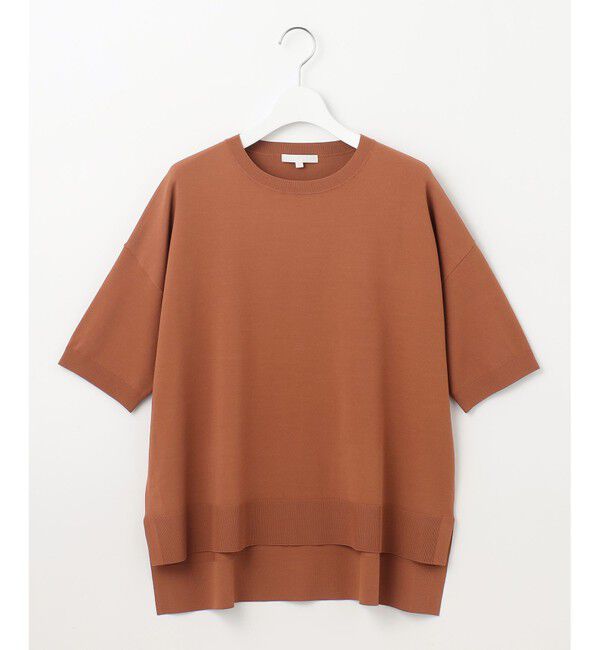 自由区「【接触冷感・UVカット・WEB限定カラーあり】クレープストレッチプルオーバー ニット」|ニット・セーター|