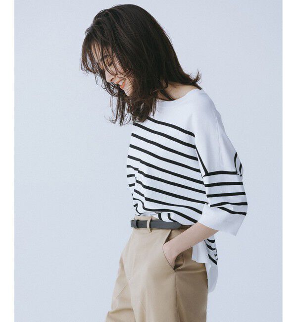 自由区「【接触冷感・UVカット・WEB限定カラーあり】クレープストレッチプルオーバー ニット」|ニット・セーター|