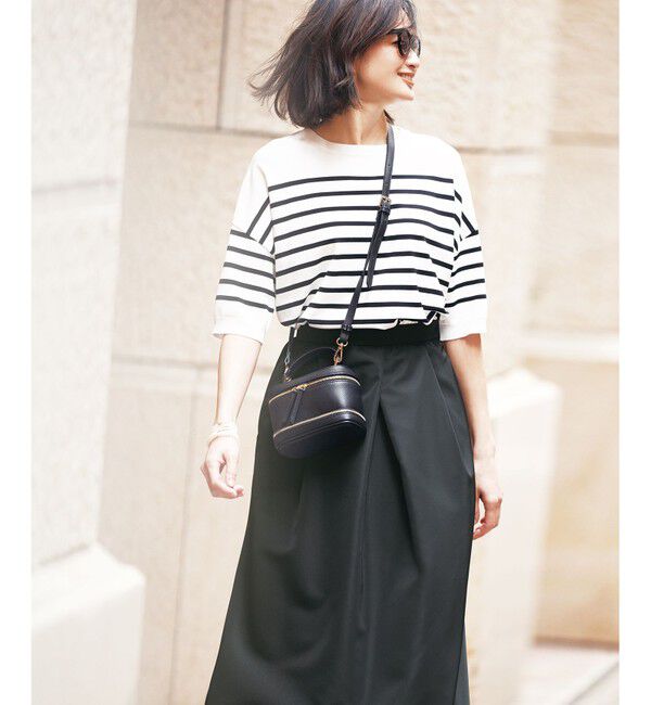 自由区「【接触冷感・UVカット・WEB限定カラーあり】クレープストレッチプルオーバー ニット」|ニット・セーター|