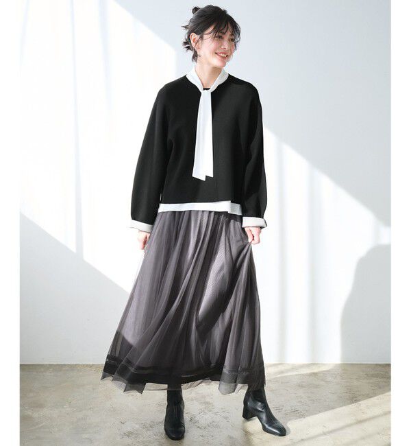 自由区「【洗える】チュールエンブロイダリー スカート」|スカート|