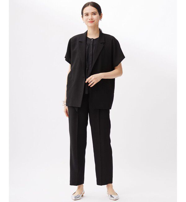 自由区「【セットアップ対応】ライトリネンライクショートスリーブ ジャケット」|テーラードジャケット|