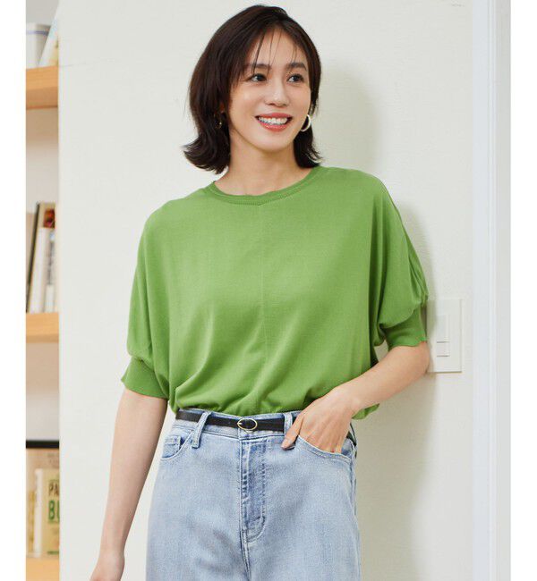 自由区「ドレーピードルマンスリーブ ニットソー」|Tシャツ・カットソー|ﾘｰﾌｸﾞﾘ