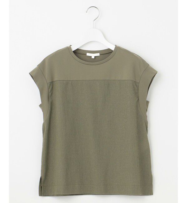 自由区「リネンサッカーコンビブロッキング カットソー」|Tシャツ・カットソー|