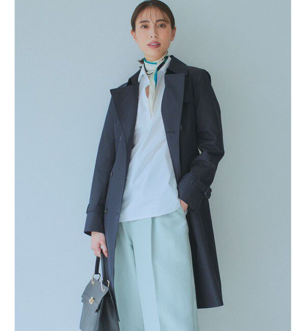 23区「コットンポリエステルギャバジン ロング トレンチコート」|トレンチコート|ネイビー系