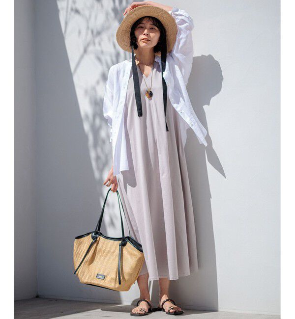 23区「【洗える】LIBECO バンドカラー シャツ」|シャツ・ブラウス|