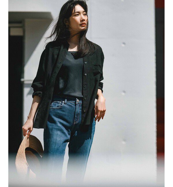 23区「【洗える】LIBECO バンドカラー シャツ」|シャツ・ブラウス|