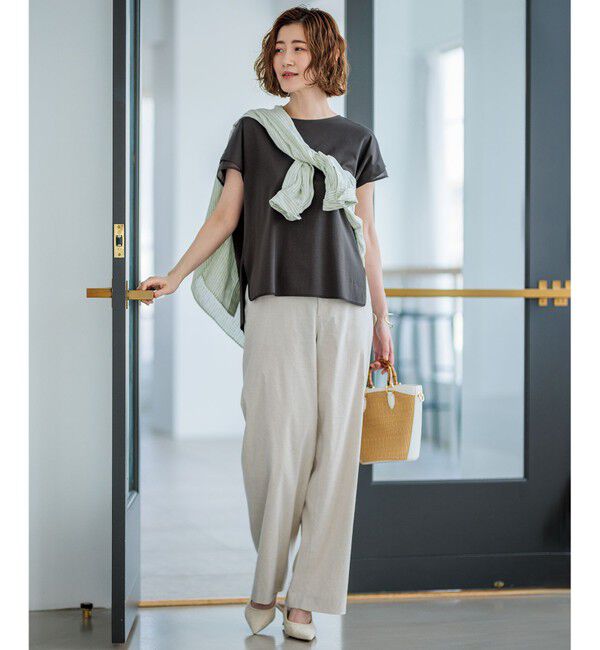 23区「【洗える】LIBECO バンドカラー シャツ」|シャツ・ブラウス|