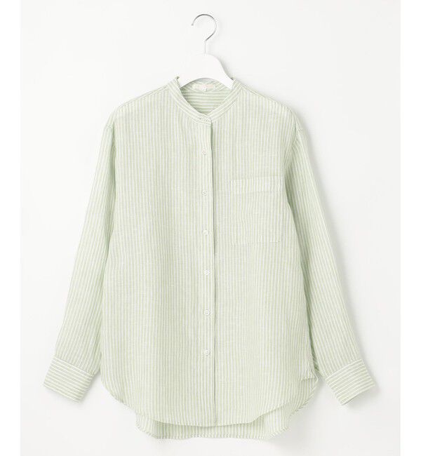 23区「【洗える】LIBECO バンドカラー シャツ」|シャツ・ブラウス|
