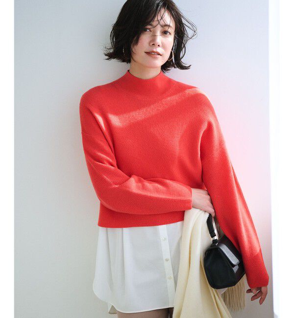 23区「【洗える】レイヤードコンビ ニット」|ニット・セーター|オレンジ系