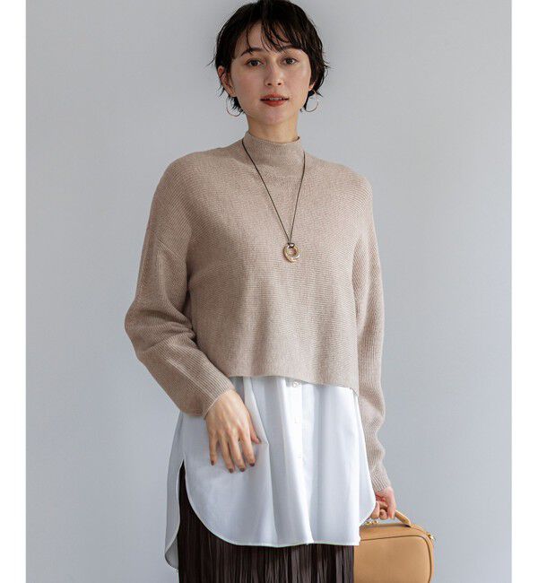 23区「【洗える】レイヤードコンビ ニット」|ニット・セーター|ベージュ系