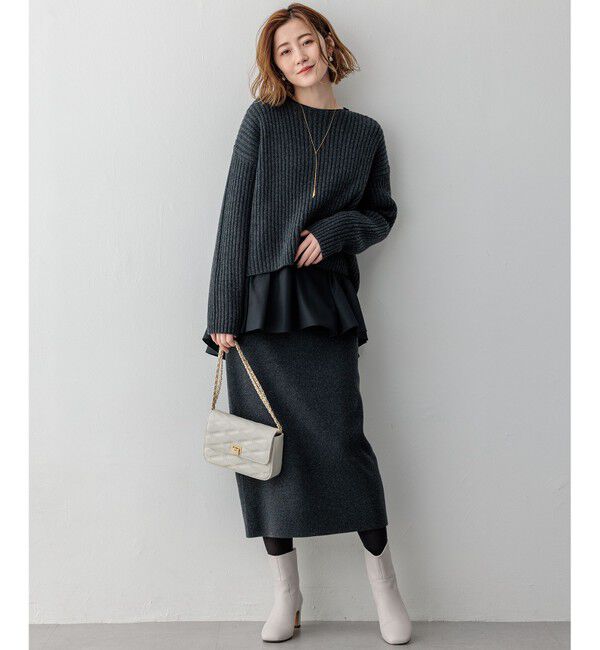 23区「【洗える】カシミヤブレンド Iライン ニットスカート」|スカート|