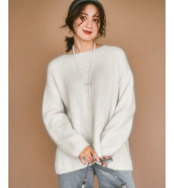 23区「ブラッシュドアルパカ ニット」|ニット・セーター|ホワイト系