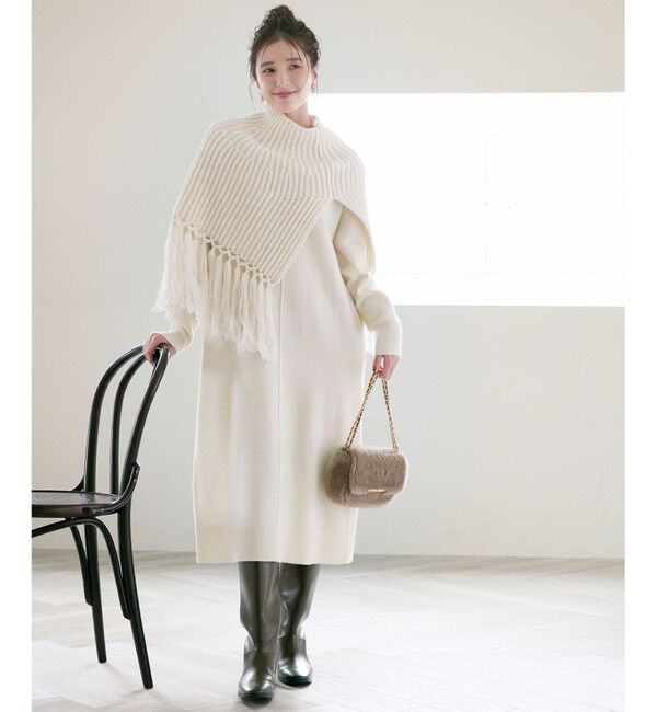 23区「【SLOW/一部店舗限定】ニットトータル フリンジ ネックウォーマ―」|その他|