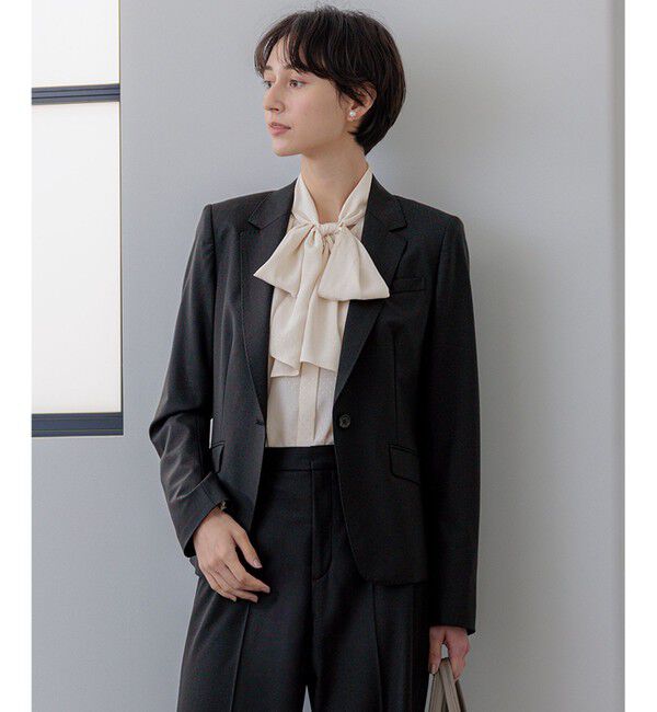 23区「【セットアップ対応】ラフィーネウール 一つ釦 ジャケット」|テーラードジャケット|ブラック系