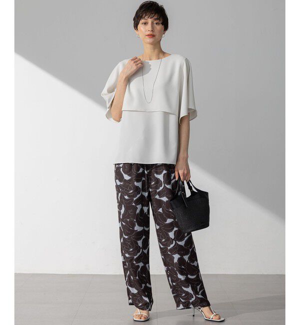 23区「【吸水速乾/UVカット/接触冷感】ストレッチジョーゼット  ケープデザイン カットソー」|Tシャツ・カットソー|