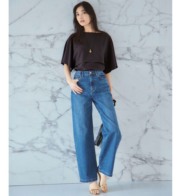 23区「【吸水速乾/UVカット/接触冷感】ストレッチジョーゼット  ケープデザイン カットソー」|Tシャツ・カットソー|