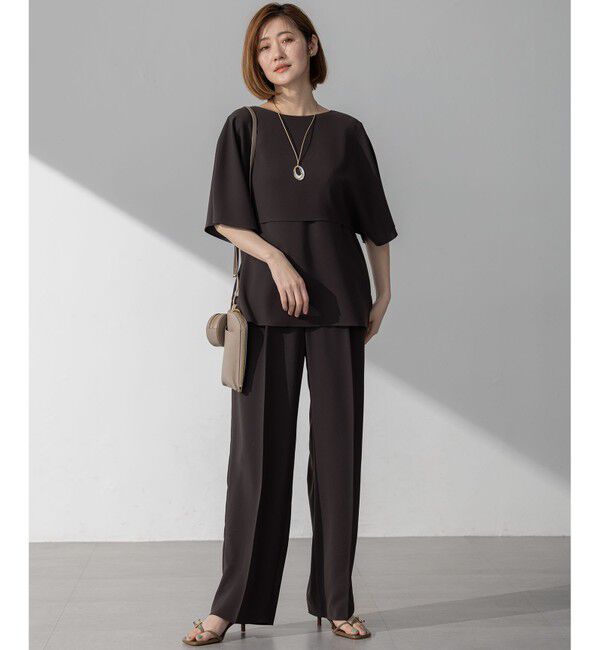 23区「【吸水速乾/UVカット/接触冷感】ストレッチジョーゼット  ケープデザイン カットソー」|Tシャツ・カットソー|