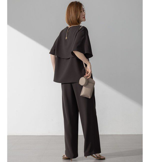 23区「【吸水速乾/UVカット/接触冷感】ストレッチジョーゼット  ケープデザイン カットソー」|Tシャツ・カットソー|