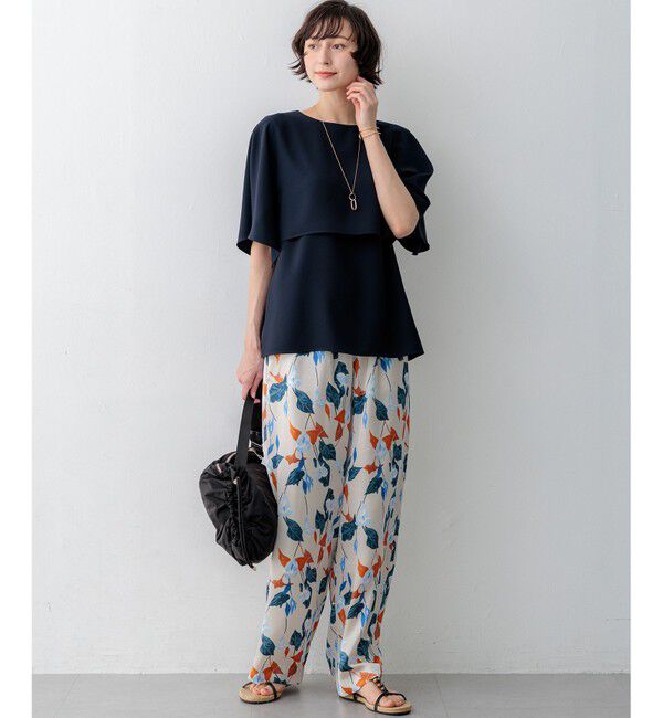 23区「【吸水速乾/UVカット/接触冷感】ストレッチジョーゼット  ケープデザイン カットソー」|Tシャツ・カットソー|