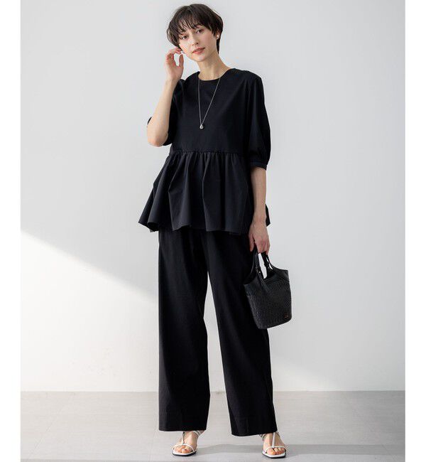 23区「【GLOW8月号掲載/洗える】ランダムフリルジャージー ペプラム カットソー」|Tシャツ・カットソー|