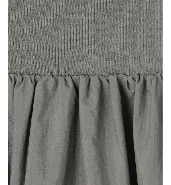 23区「【洗える】ブライトナイロンワッシャー ニットコンビワンピース」|ワンピース|