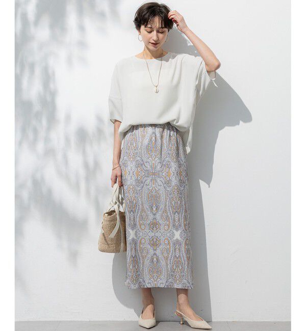 23区「【吸水速乾/UVカット/接触冷感】ストレッチジョーゼット ランタンスリーブ カットソー」|Tシャツ・カットソー|