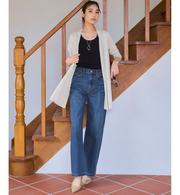 23区「【一部先行予約/見上愛さん着用/接触冷感】23区DENIM サマー ストレート ワイド パンツ」|デニム|