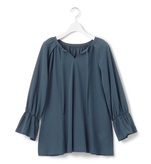 23区「【洗える】クリアトリコットジャージー ギャザーデザイン カットソー」|Tシャツ・カットソー|